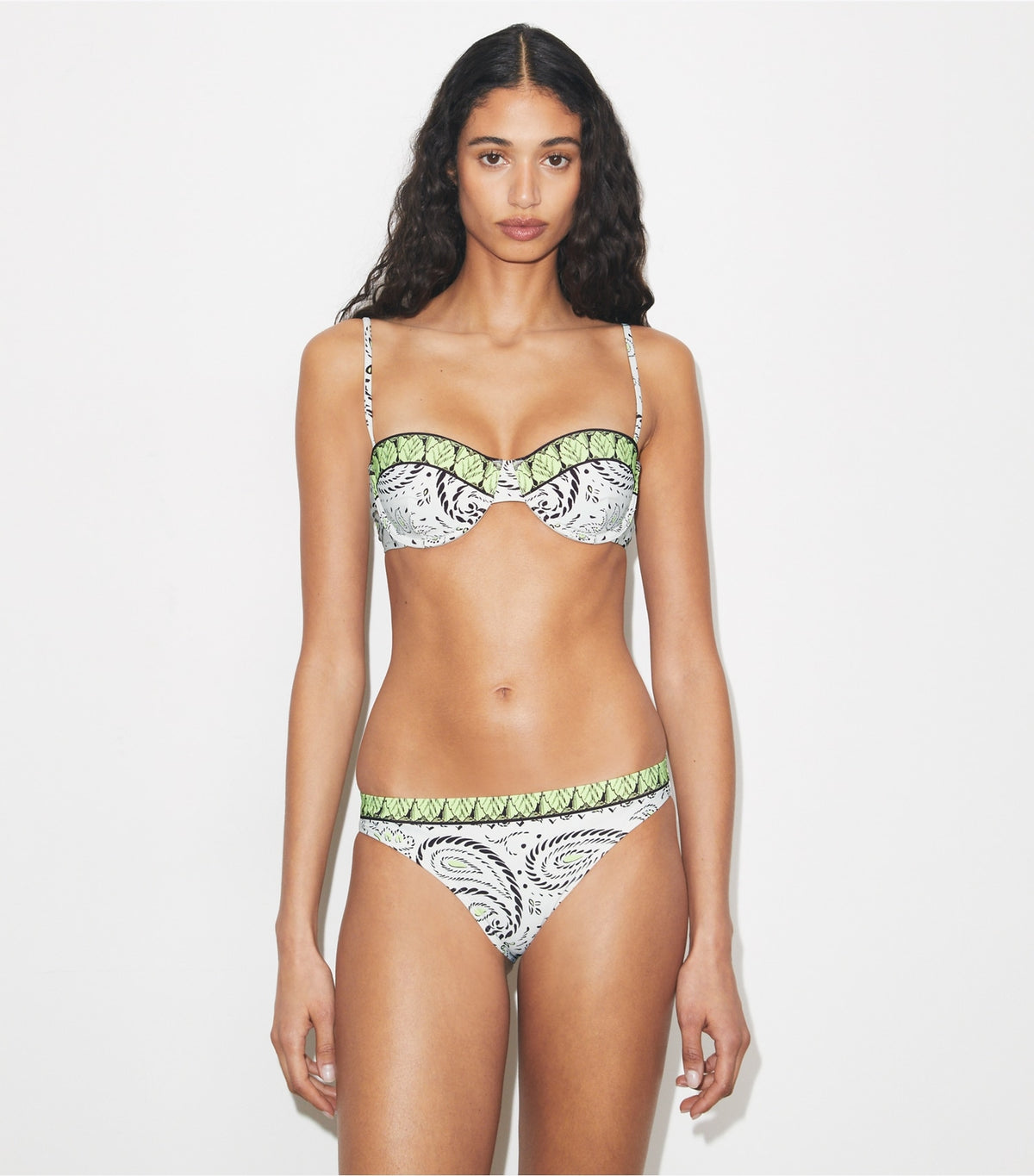 Tory Burch Printed Underwire Bikini Top - Mint Cockatoo