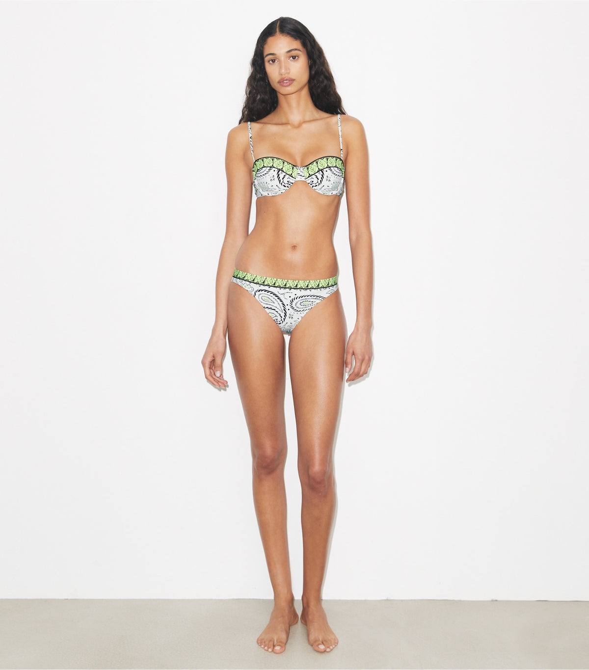 Tory Burch Printed Underwire Bikini Top - Mint Cockatoo