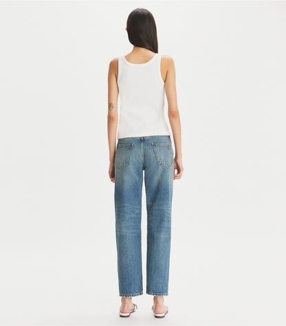 Tory Burch Straight Wide-Leg Jean - Classic Vintage Blue Wash