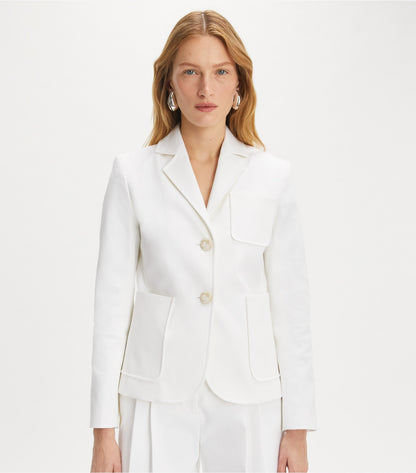 Tory Burch Cotton Twill Jacket - White