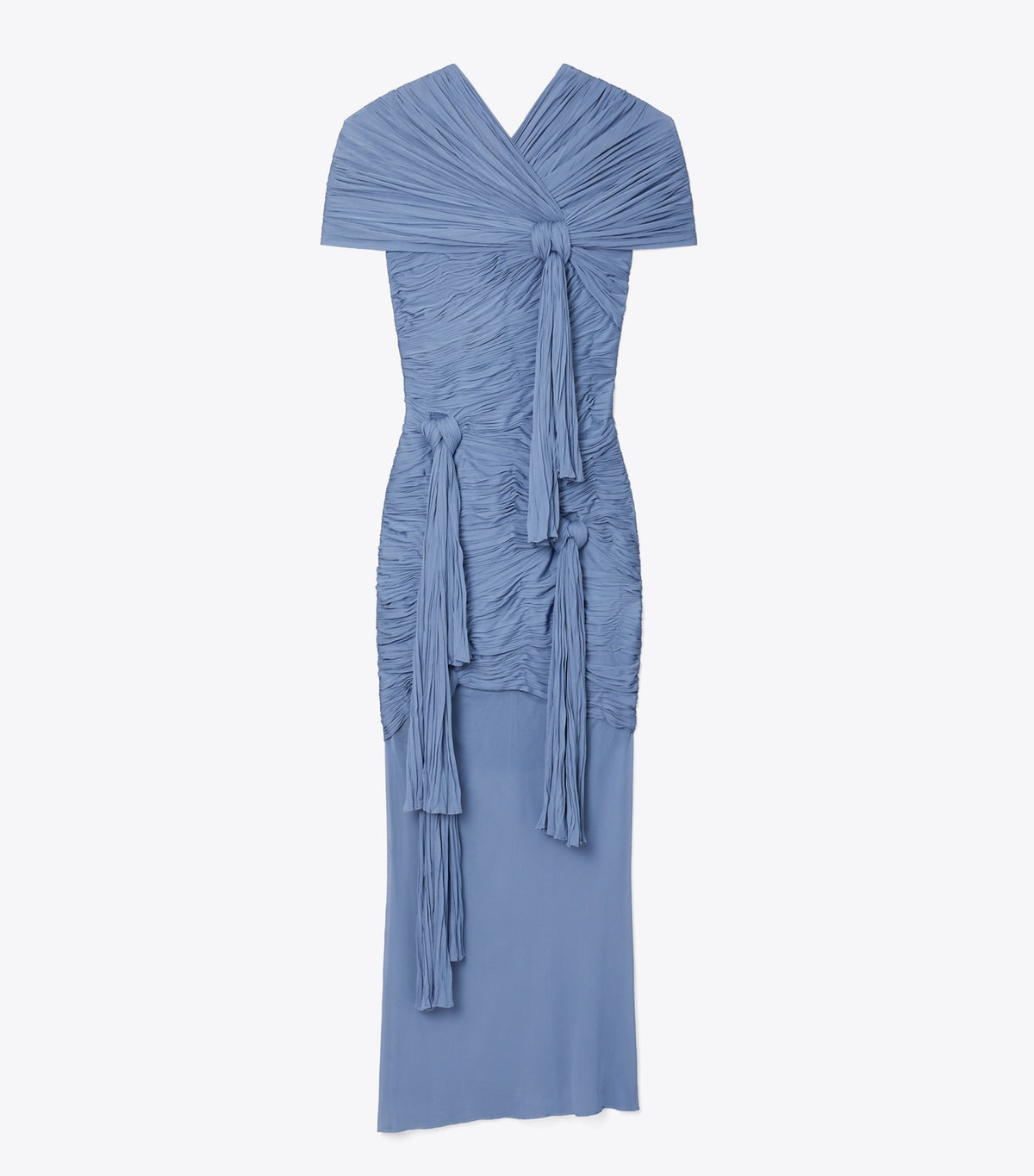 Tory Burch Knotted Viscose Dress - Pale Blue