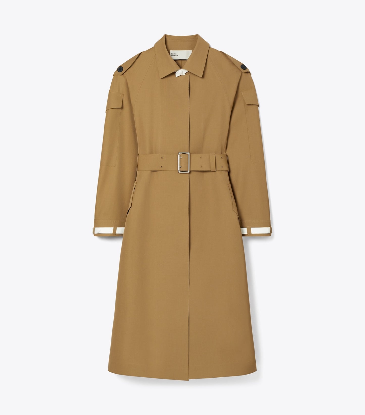 Tory Burch Wool Trench Coat - Dark Sandalwood