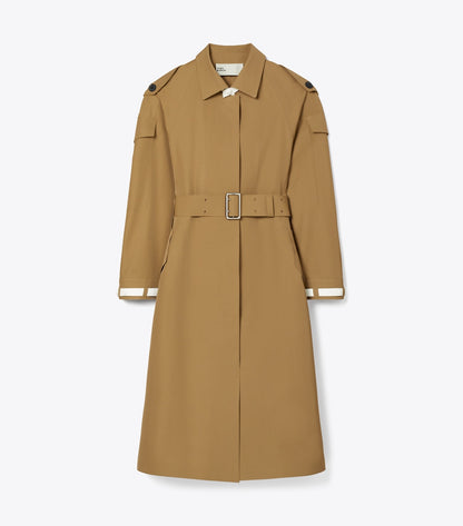 Tory Burch Wool Trench Coat - Dark Sandalwood