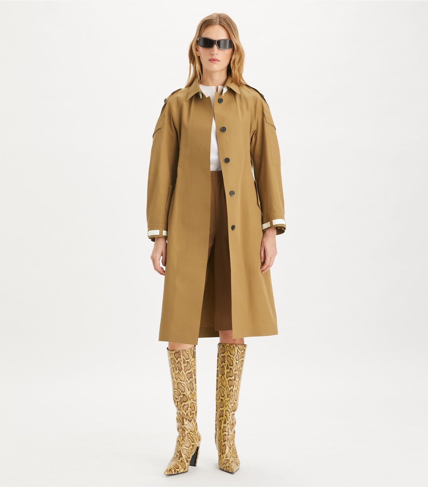 Tory Burch Wool Trench Coat - Dark Sandalwood