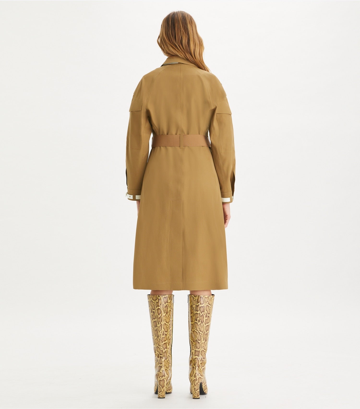 Tory Burch Wool Trench Coat - Dark Sandalwood