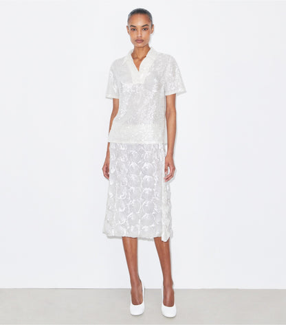 Tory Burch Sequin Embellished Top - Marshmallow