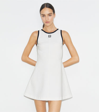 Tory Burch Jersey Racerback Tennis Dress - Snow White / Deep Navy