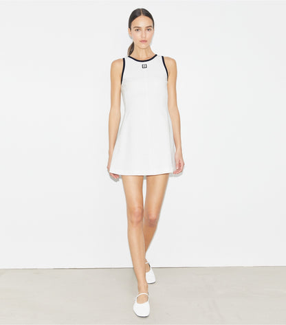 Tory Burch Jersey Racerback Tennis Dress - Snow White / Deep Navy