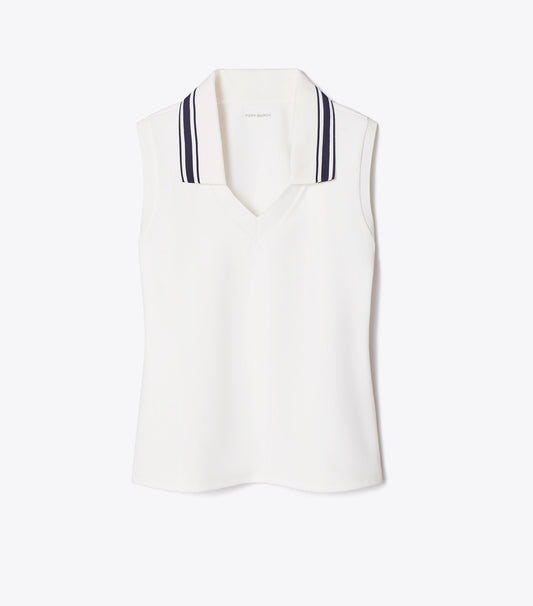 Tory Burch V-Neck Tennis Tank - Snow White