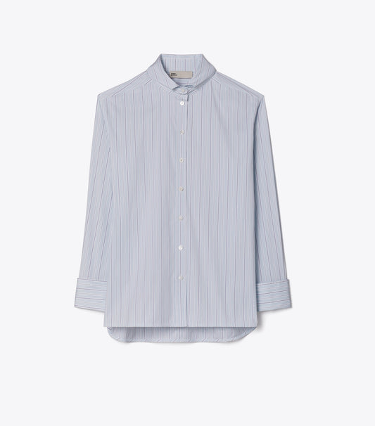 Tory Burch Striped Cotton Shirt - Blue Stripe