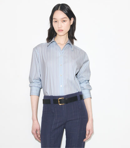 Tory Burch Striped Cotton Shirt - Blue Stripe