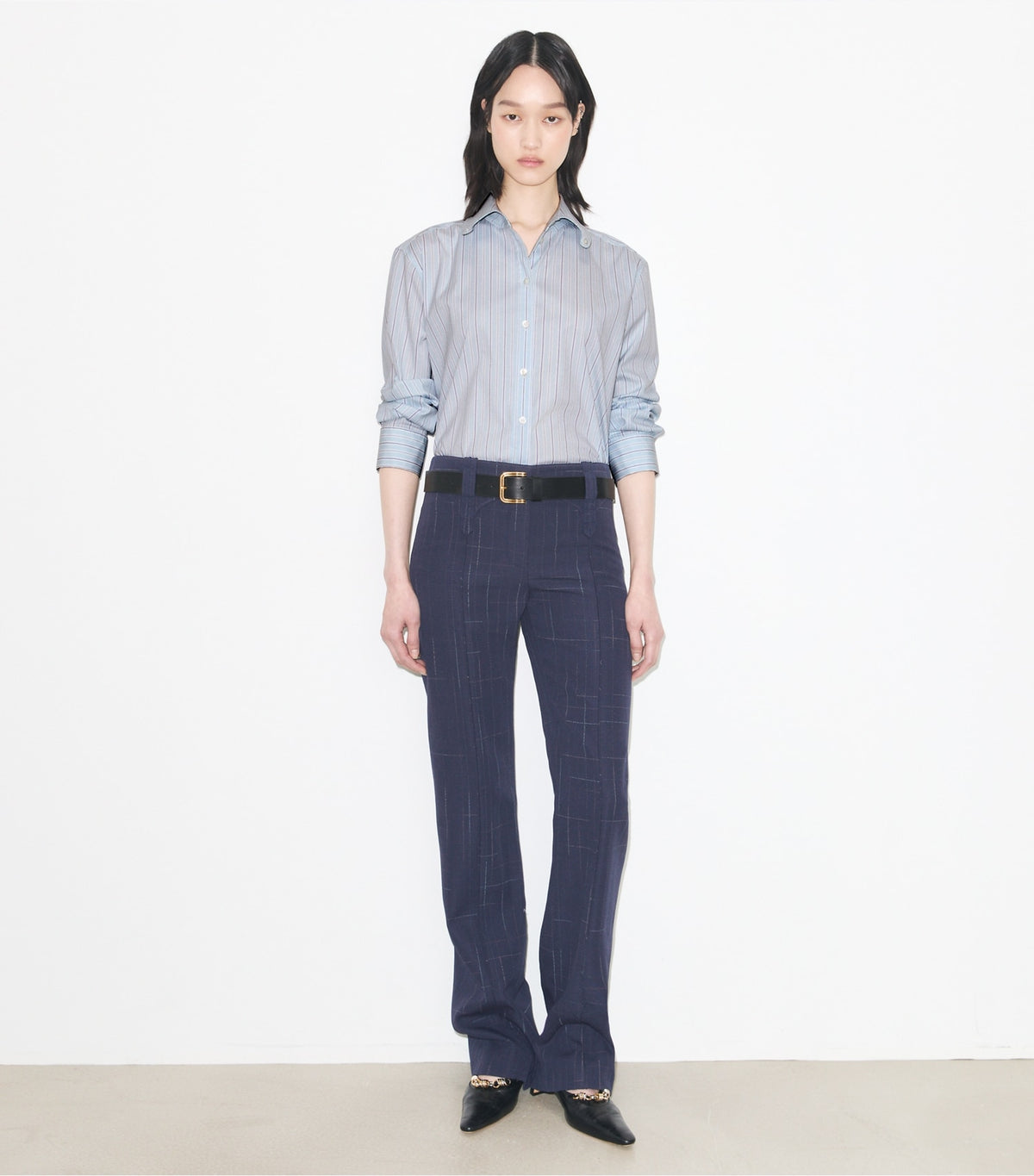 Tory Burch Striped Cotton Shirt - Blue Stripe