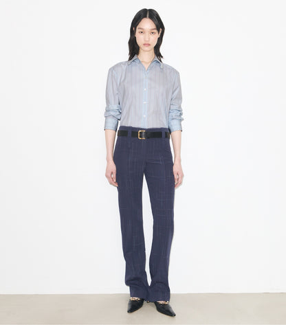 Tory Burch Striped Cotton Shirt - Blue Stripe