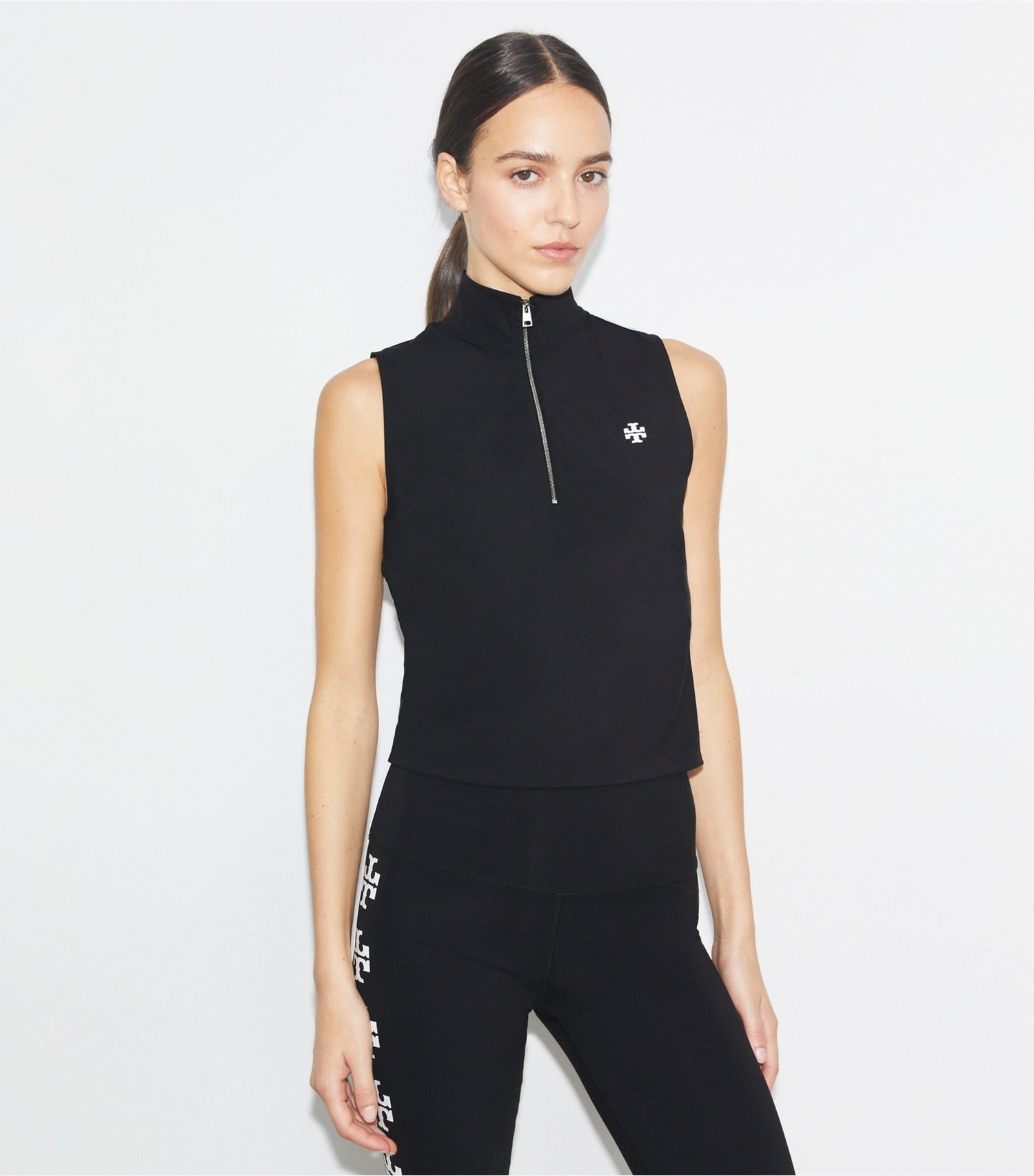 Tory Burch Compression Zip Top - Sport Black