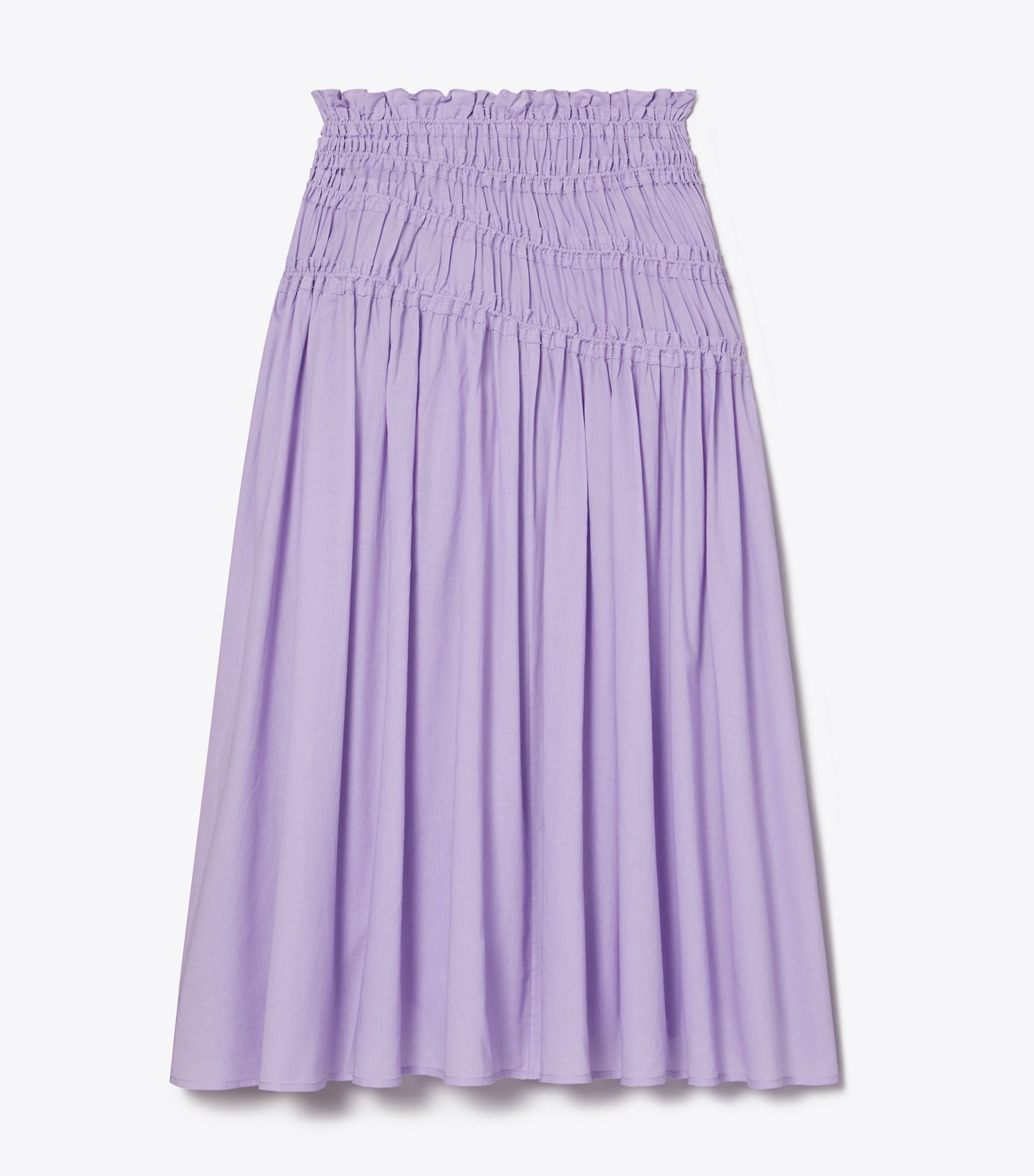 Tory Burch Smocked Cotton Skirt - Lilac Frost