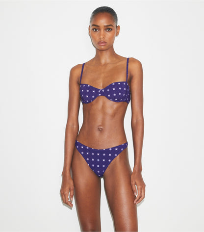 Tory Burch High-Cut Bikini Bottom - Ballpoint Ink Nothing Ditsy
