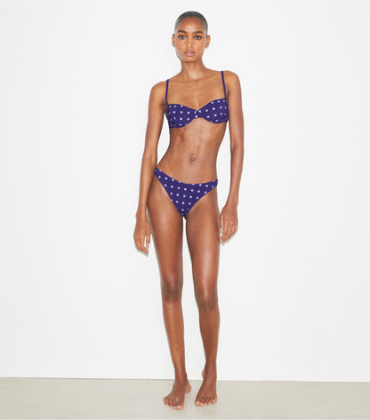 Tory Burch High-Cut Bikini Bottom - Ballpoint Ink Nothing Ditsy