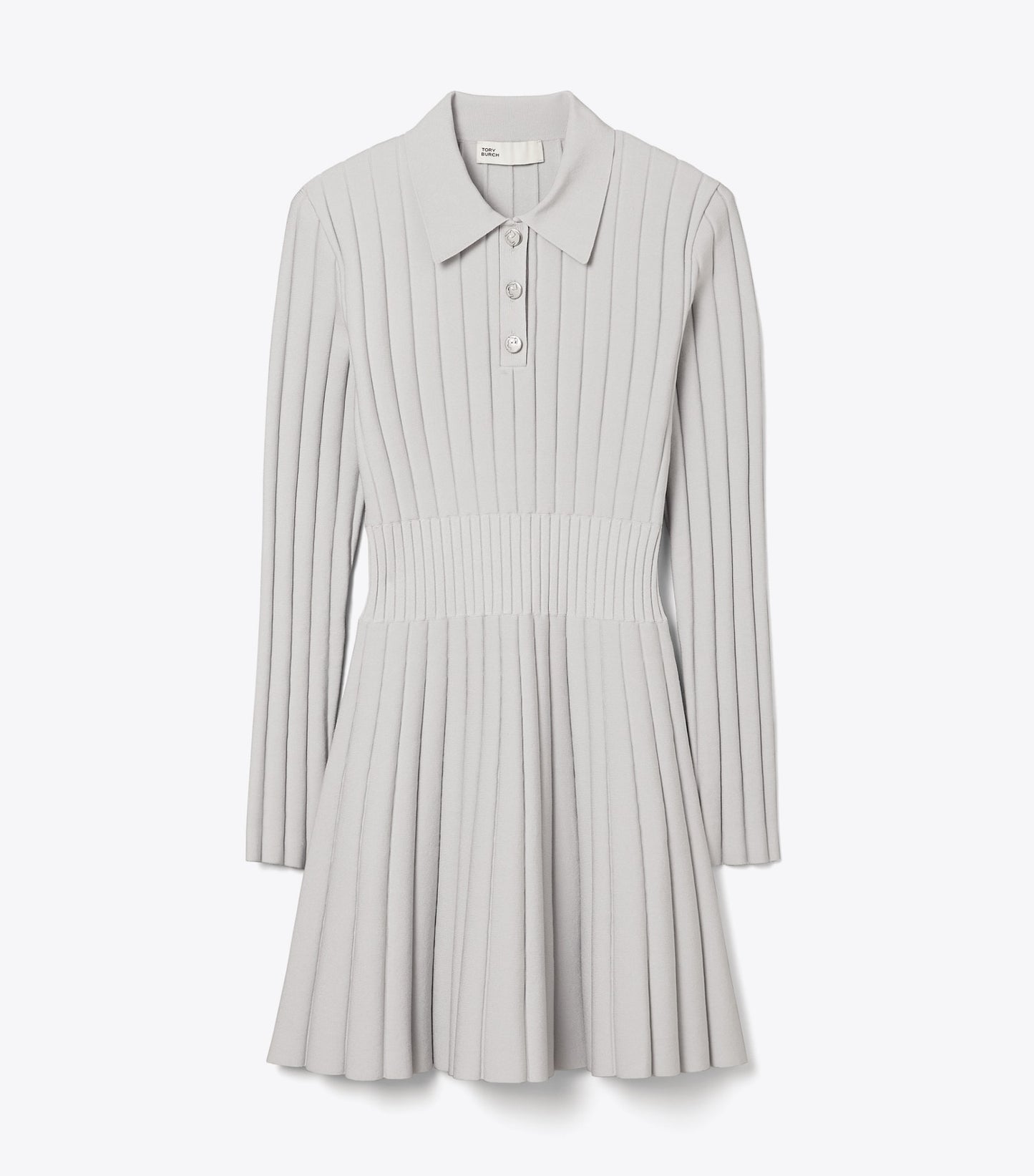 Tory Burch Viscose Knit Polo Dress - Dewy Gray