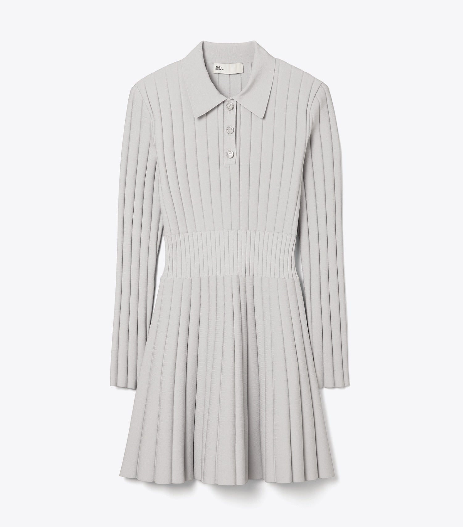 Tory Burch Viscose Knit Polo Dress - Dewy Gray