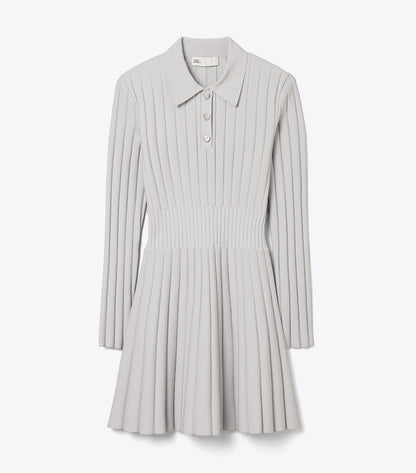 Tory Burch Viscose Knit Polo Dress - Dewy Gray