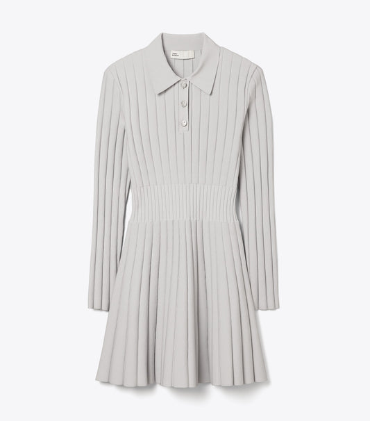 Tory Burch Viscose Knit Polo Dress - Dewy Gray