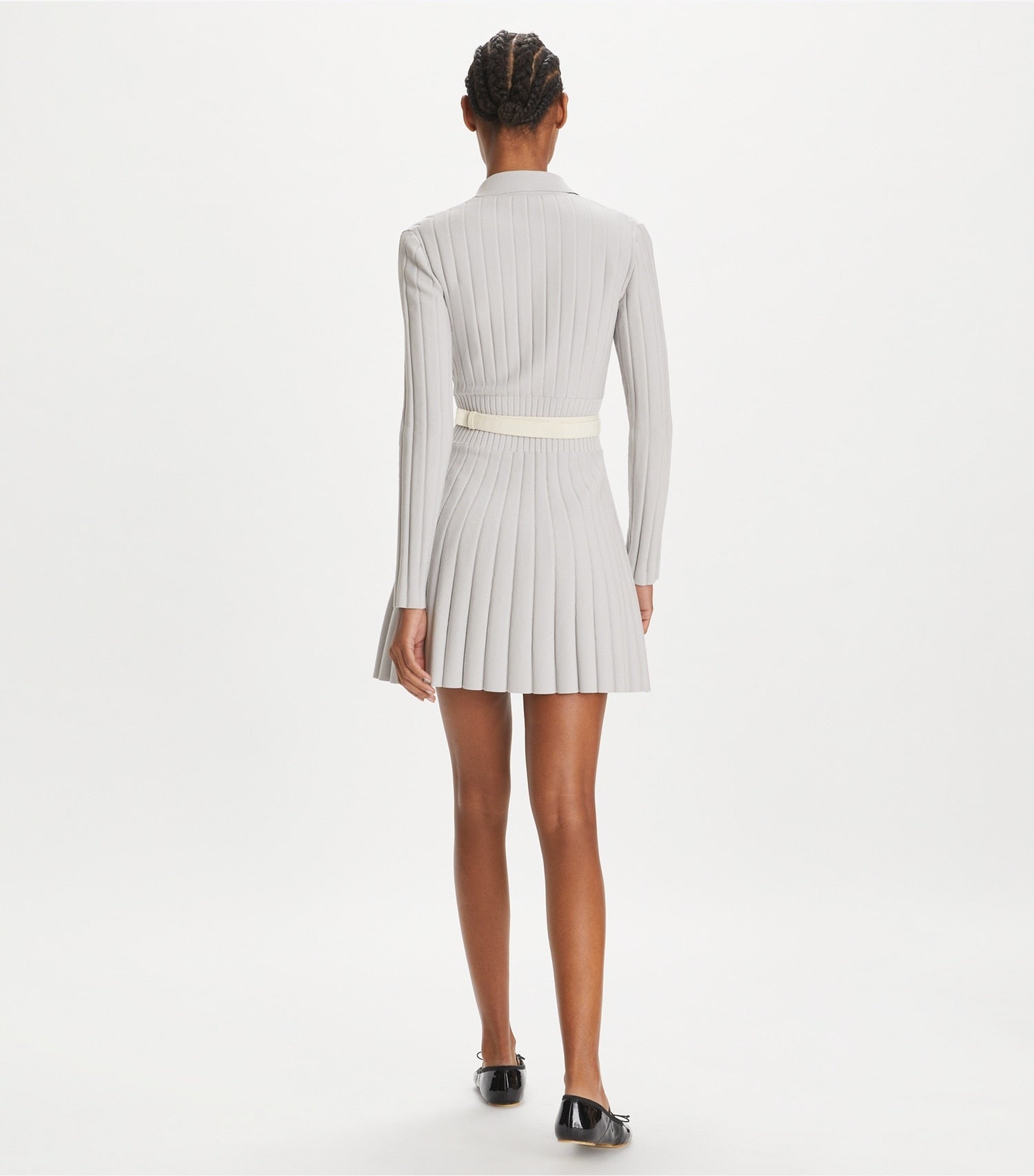 Tory Burch Viscose Knit Polo Dress - Dewy Gray