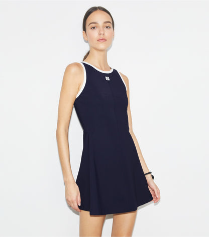 Tory Burch Jersey Racerback Tennis Dress - Deep Navy / Snow White