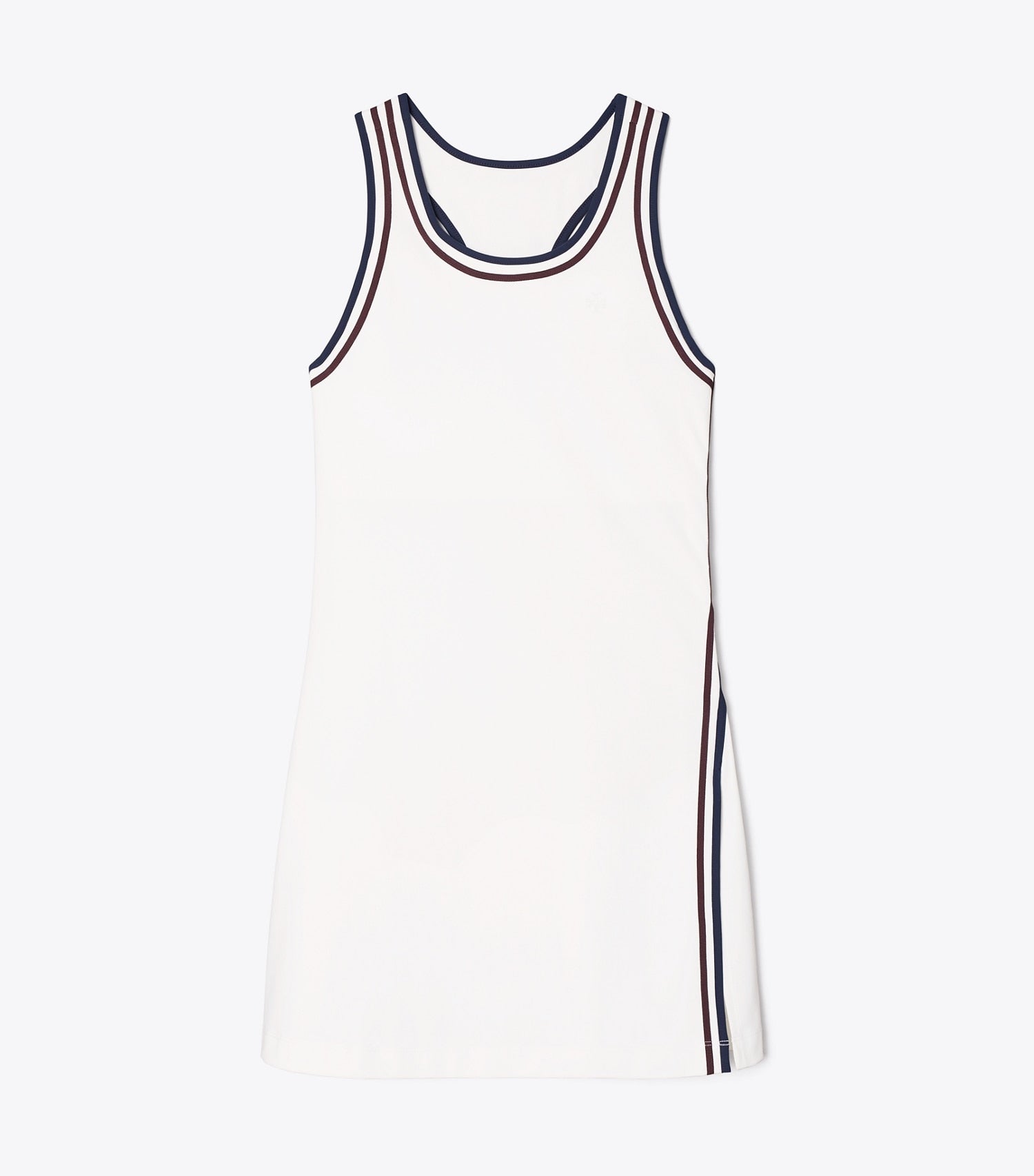 Tory Burch Performance Jersey Side-Slit Tennis Dress - Snow White / Tory Navy