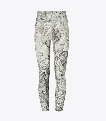 Tory Burch Weightless Printed 7/8 Legging - Grey Alien Toile