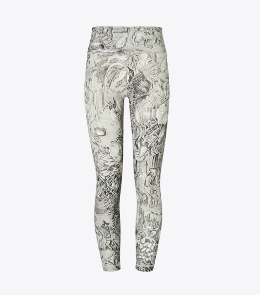 Tory Burch Weightless Printed 7/8 Legging - Grey Alien Toile