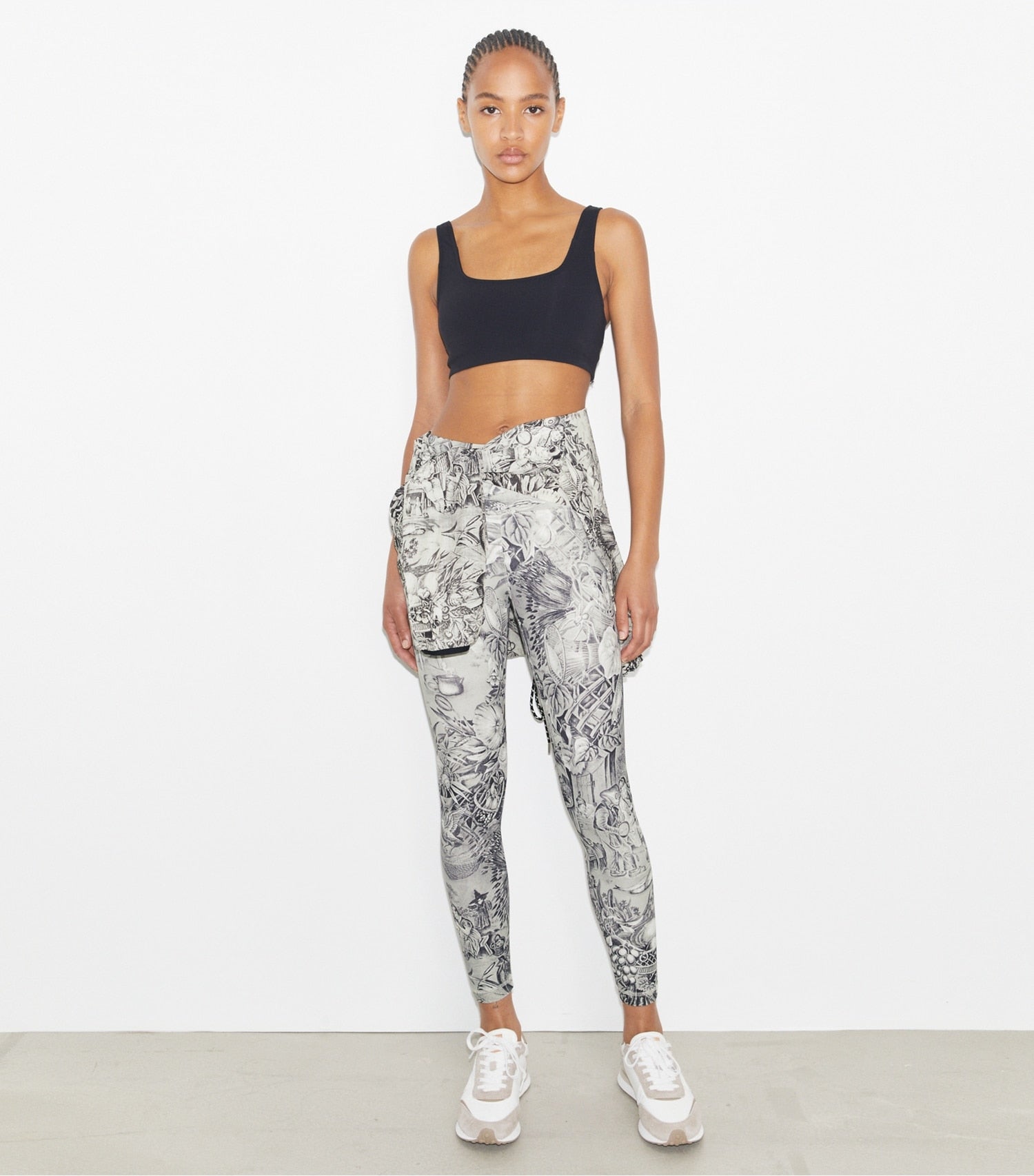 Tory Burch Weightless Printed 7/8 Legging - Grey Alien Toile