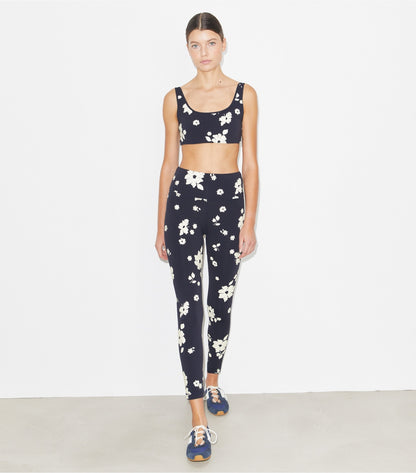 Tory Burch Printed Nylon Legging - Medium Navy Contrast Floral