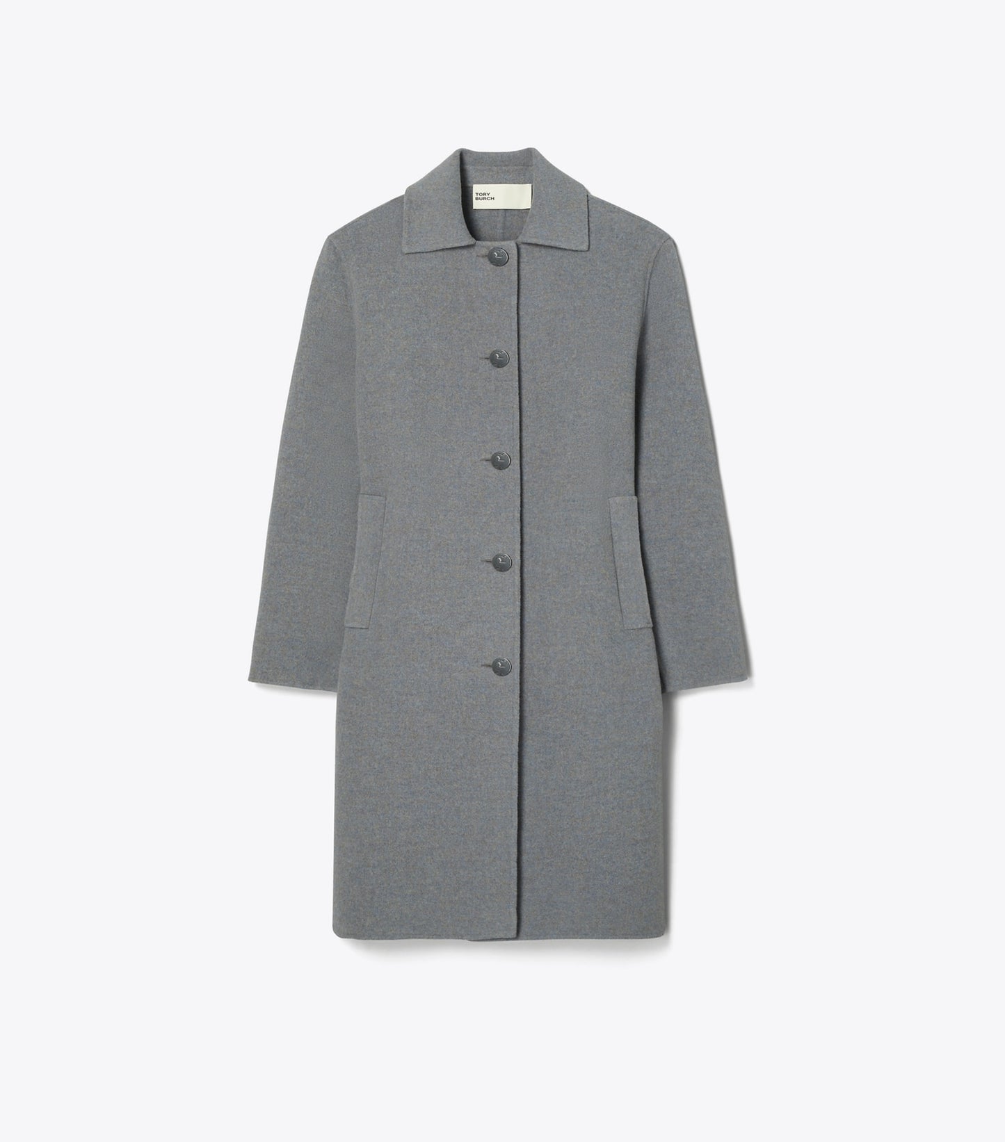 Tory Burch Wool Coat - Flecked Gray