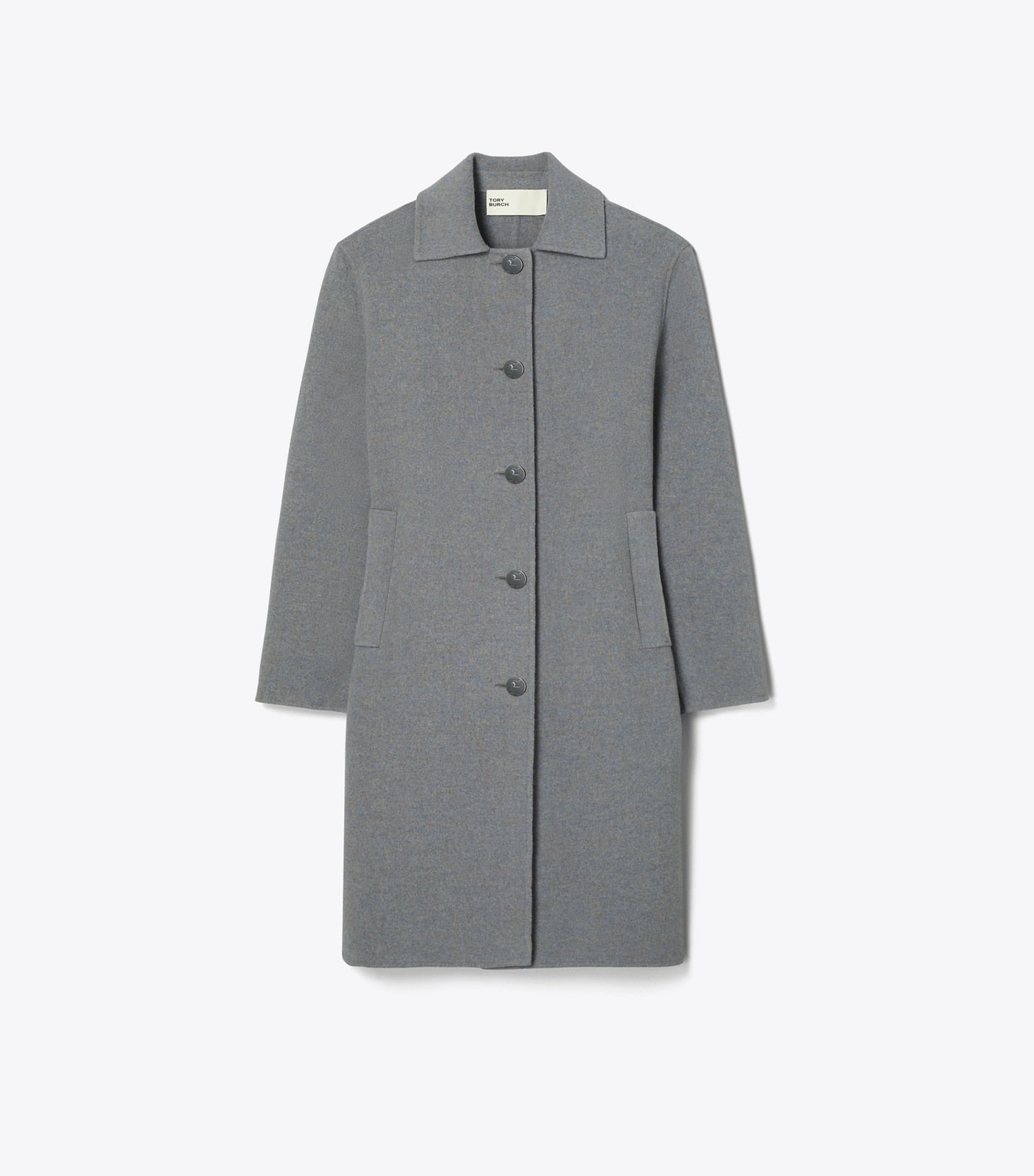 Tory Burch Wool Coat - Flecked Gray