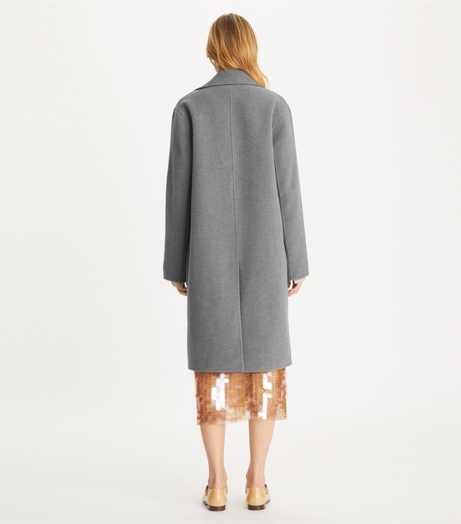 Tory Burch Wool Coat - Flecked Gray