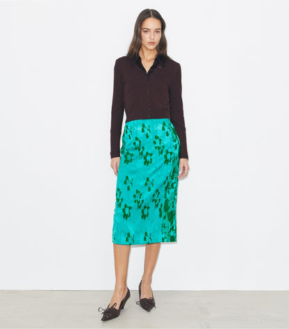 Tory Burch Jacquard Viscose Skirt - Emerald