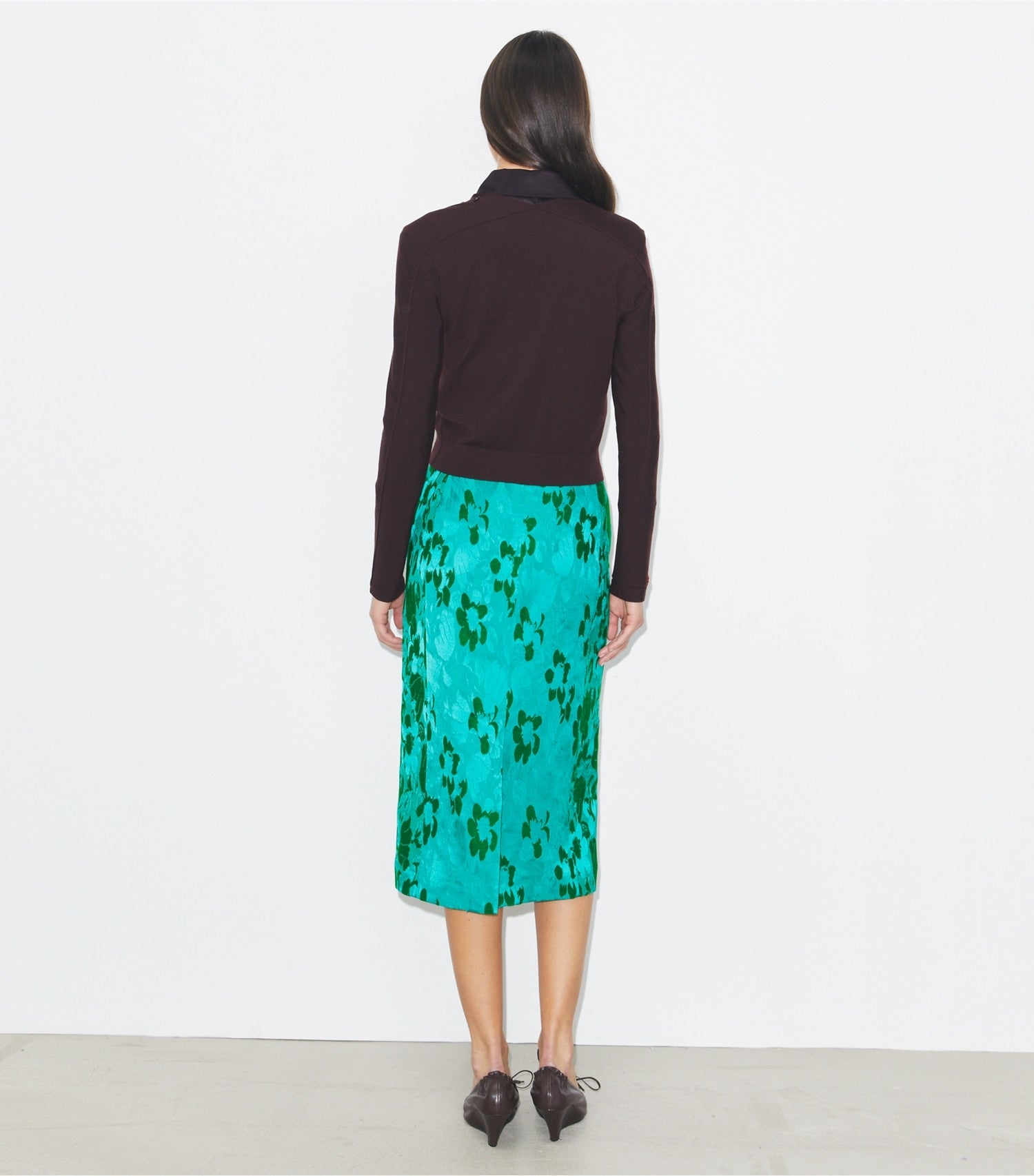 Tory Burch Jacquard Viscose Skirt - Emerald