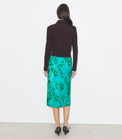 Tory Burch Jacquard Viscose Skirt - Emerald
