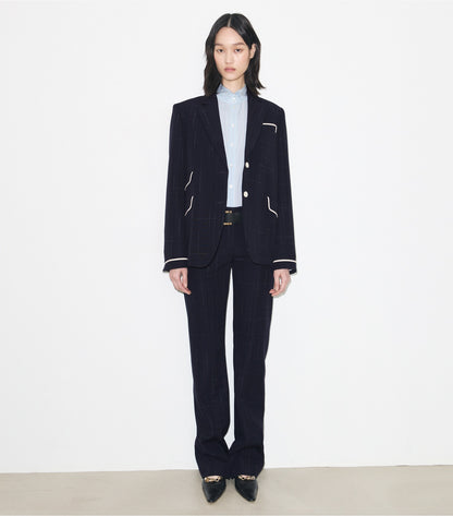 Tory Burch Buddy Wool Jacket - Dark Navy / Copper