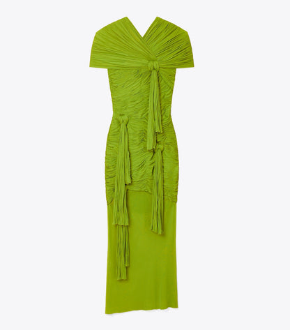 Tory Burch Knotted Viscose Dress - Faded Green