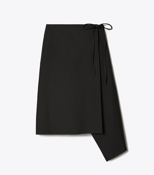 Tory Burch Cotton Wrap Skirt - Black