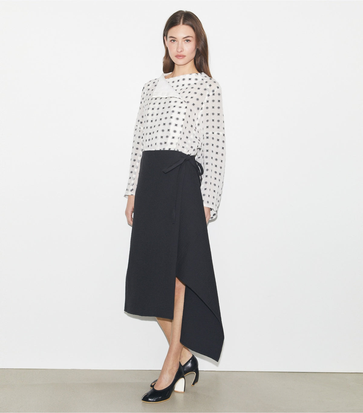 Tory Burch Cotton Wrap Skirt - Black