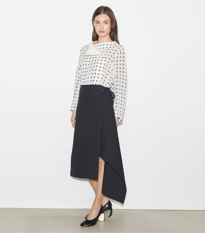 Tory Burch Cotton Wrap Skirt - Black