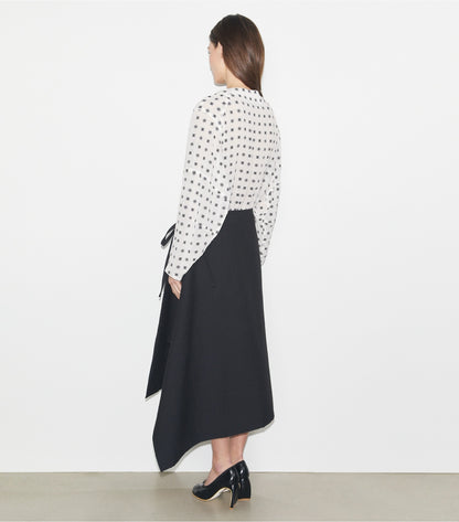 Tory Burch Cotton Wrap Skirt - Black