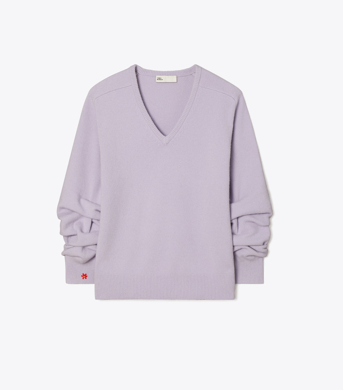 Tory Burch Wool V-Neck Sweater - Lavender Dusk