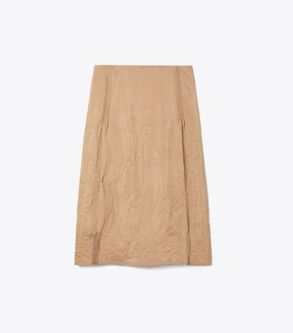Tory Burch Crinkled Viscose Skirt - Taupe