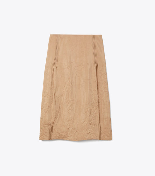 Tory Burch Crinkled Viscose Skirt - Taupe