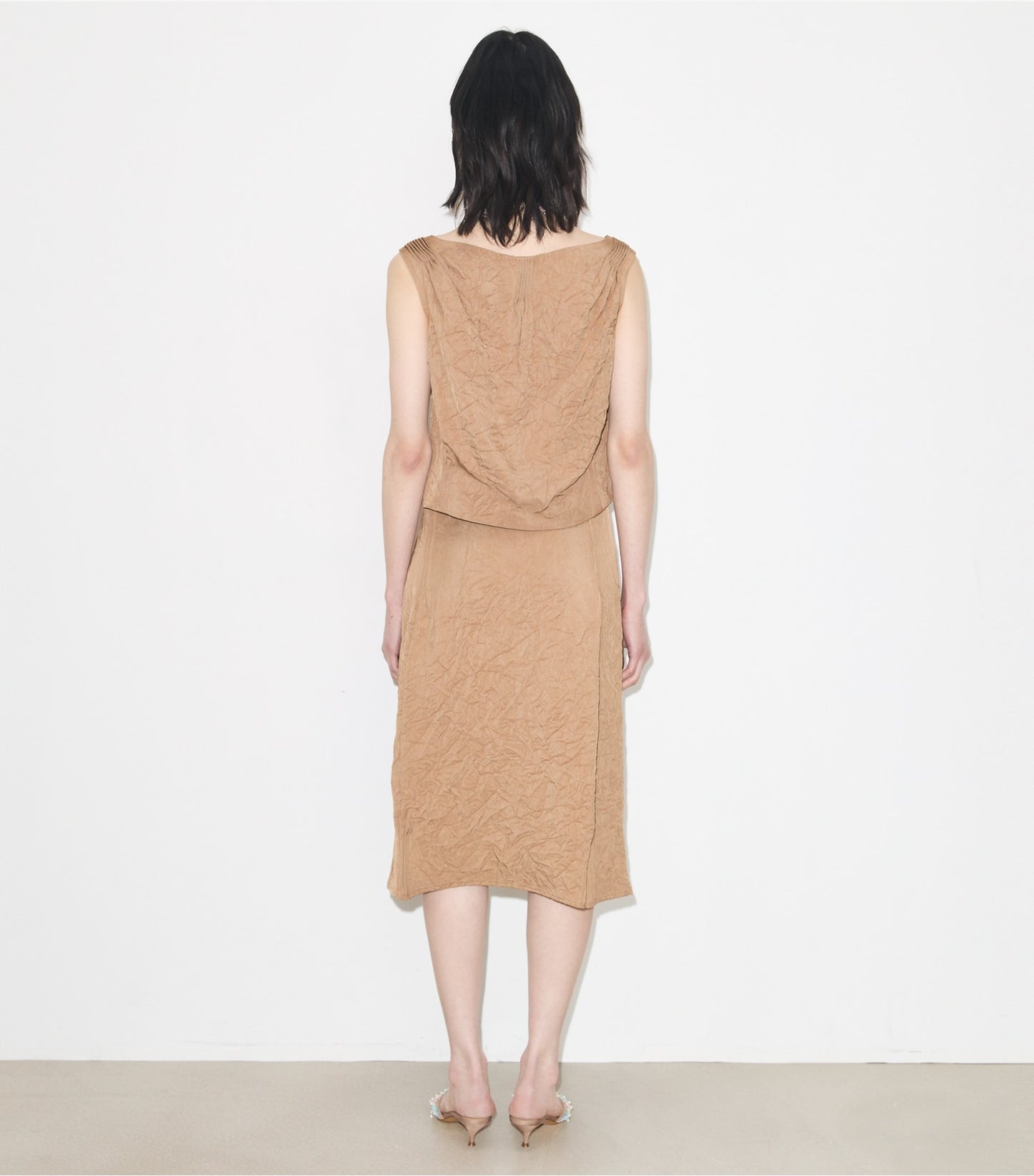 Tory Burch Crinkled Viscose Skirt - Taupe