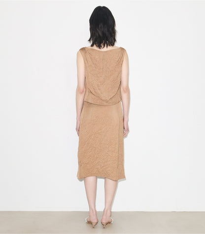 Tory Burch Crinkled Viscose Skirt - Taupe