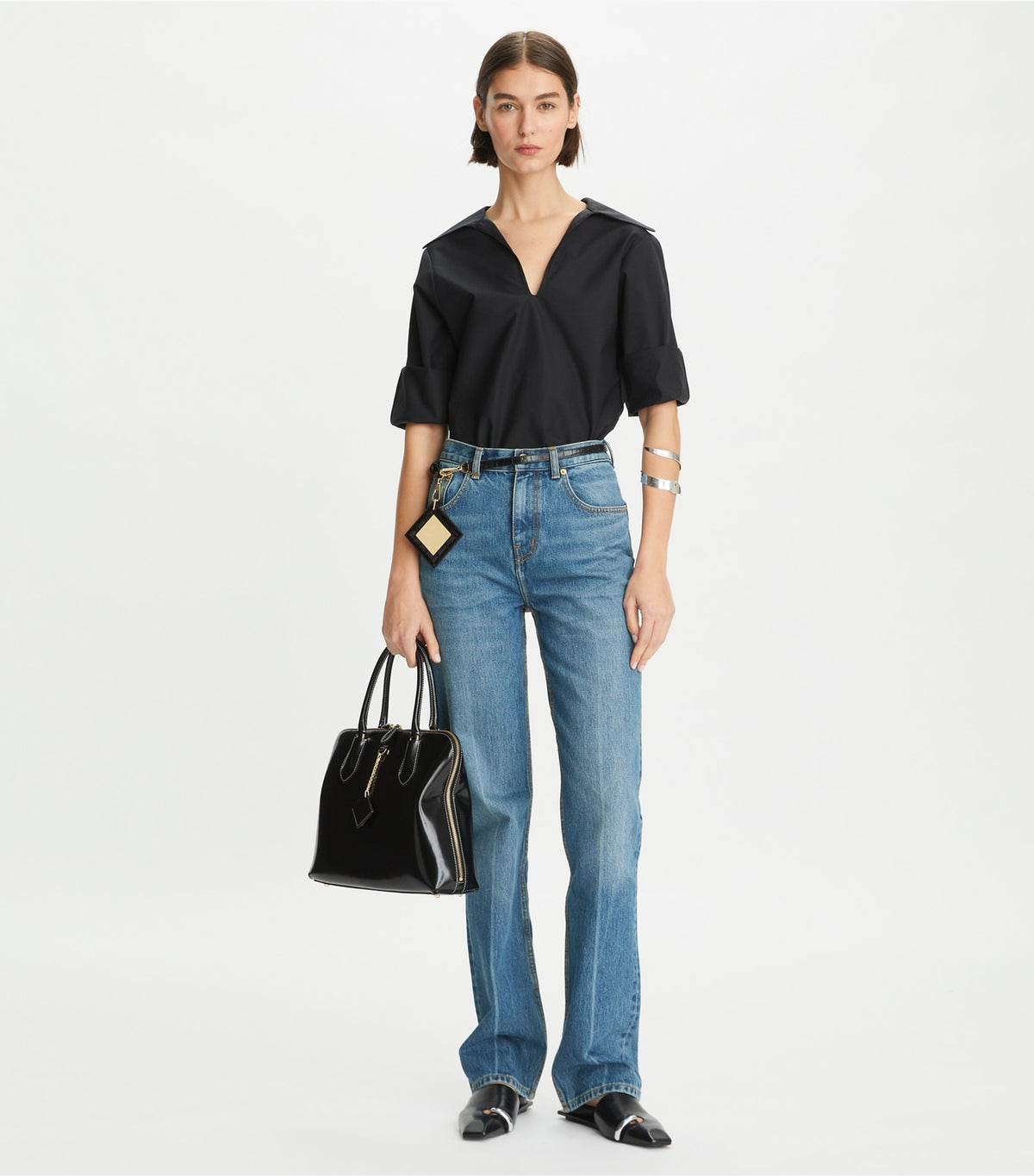 Tory Burch Cotton Poplin Tunic - Black